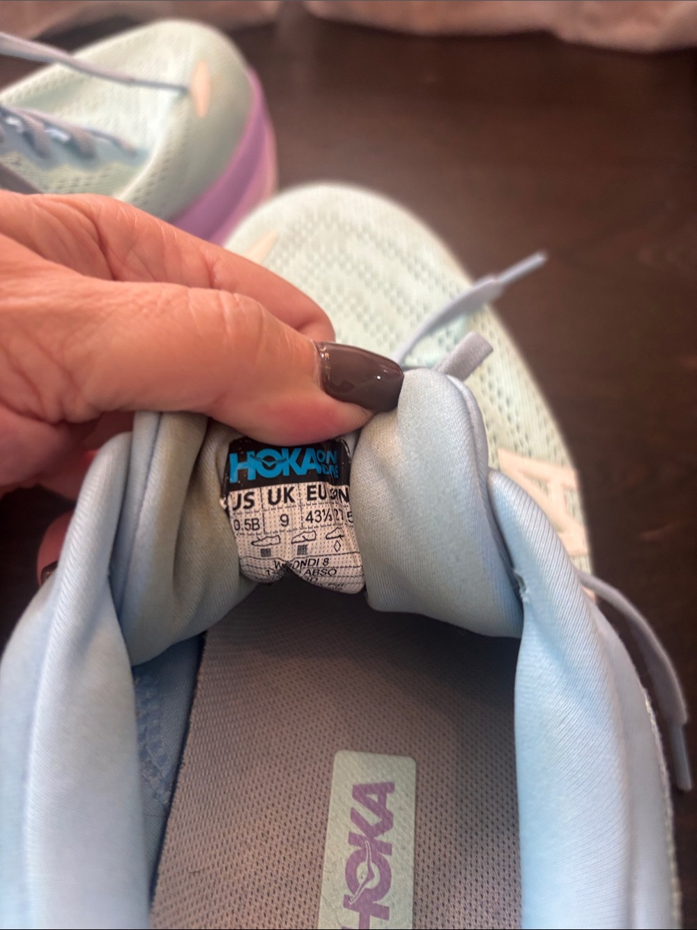 Hoka Women's Mint and Lavender Lightweight Running Shoes - Picture 7 of 9